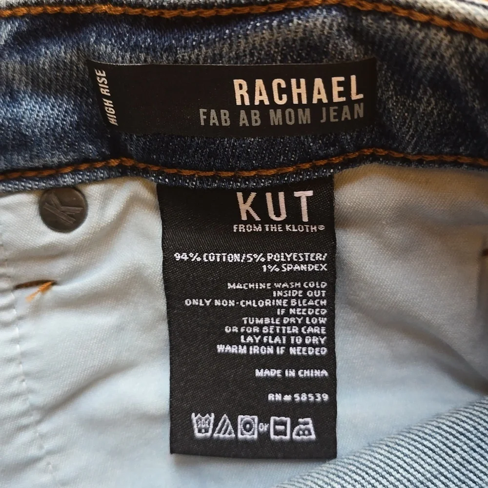 NWT, Kut From The Kloth, Rachael Fab AB Distressed Mom Jean, Medium Wash, 2 - Picture 14 of 14